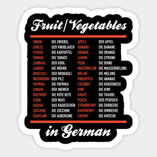 Veggies In German Sticker